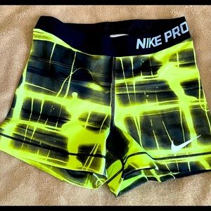 NIKE PRO Neon Dri-Fit lightweight Spandex SHORTS